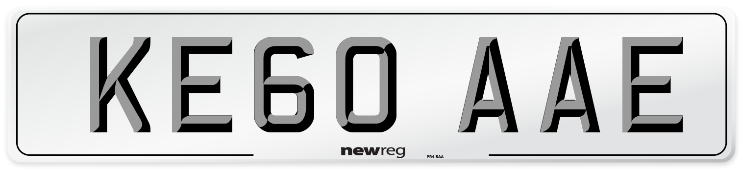 KE60 AAE Number Plate from New Reg